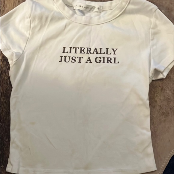 Altar'd State Cream Fitted Cap Sleeve Tee - Picture 3 of 5